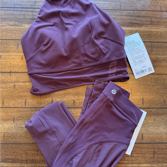 Lululemon Goodnight Plum Set – Nulu HR Mesh Tights (2) + Tank (XS) – NWT - Picture 2 of 7